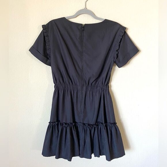 Alice + Olivia Garner Mini Black Dress Ruffle Size 2 - Picture 5 of 8